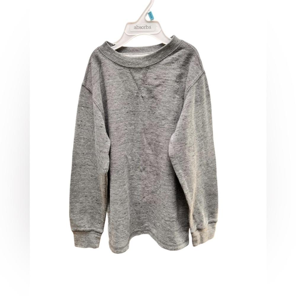 Boys medium (8) Faded Glory Heather gray waffle knit long sleeve